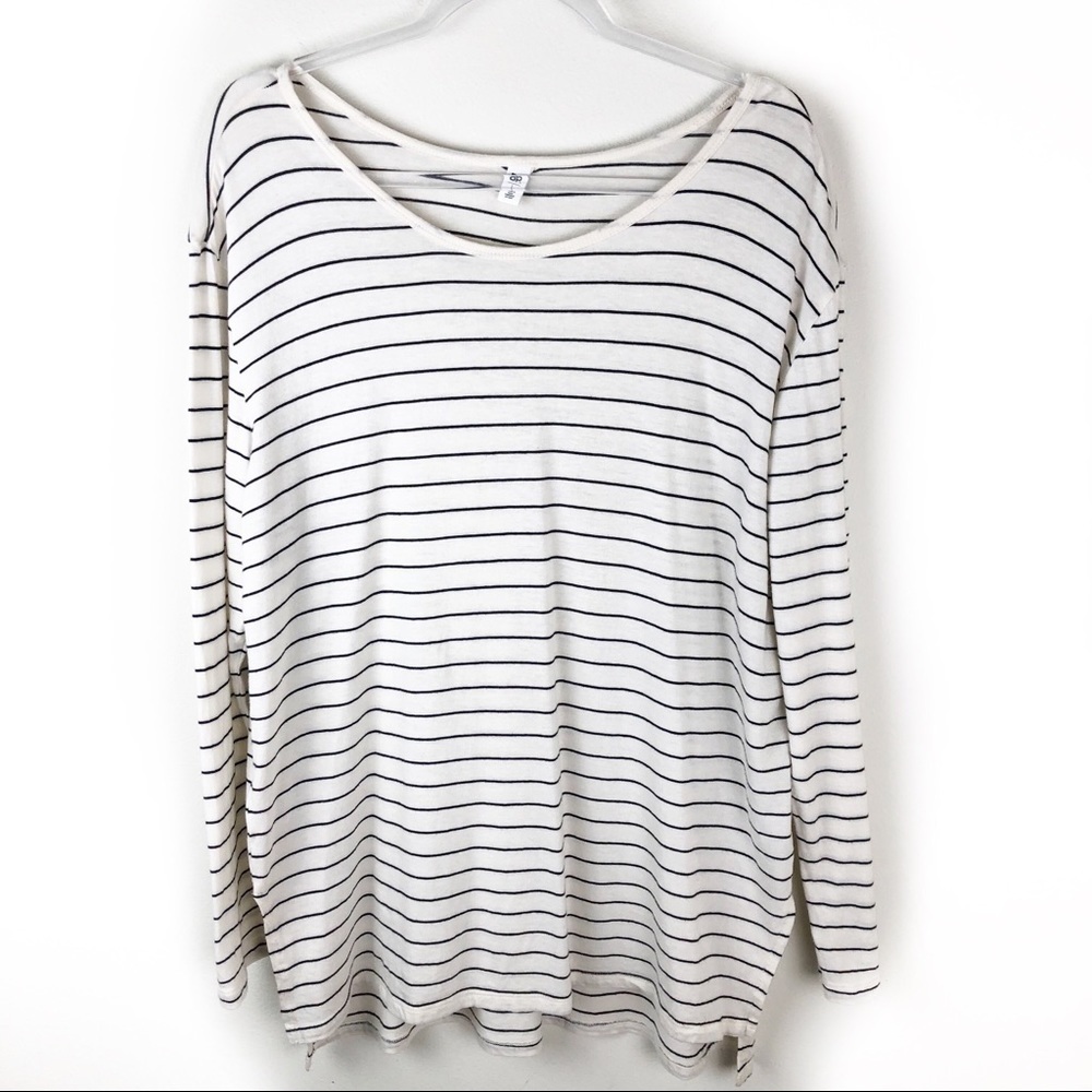 B.P.- Striped top with side slits casual wear top